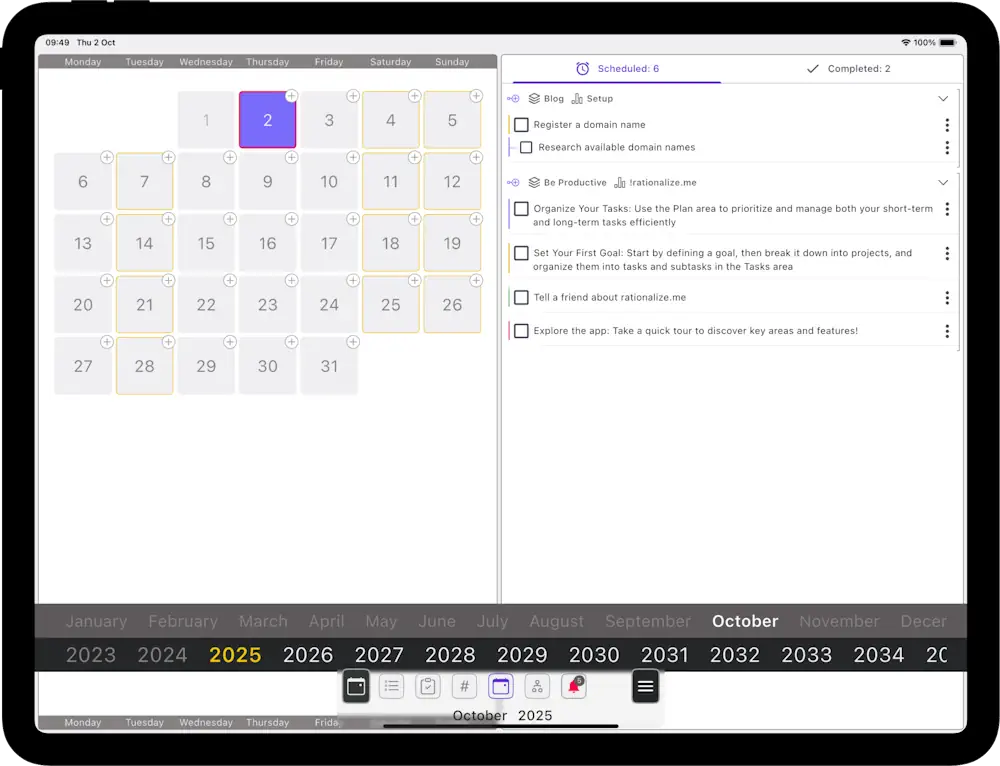 Goal Review Screenshot