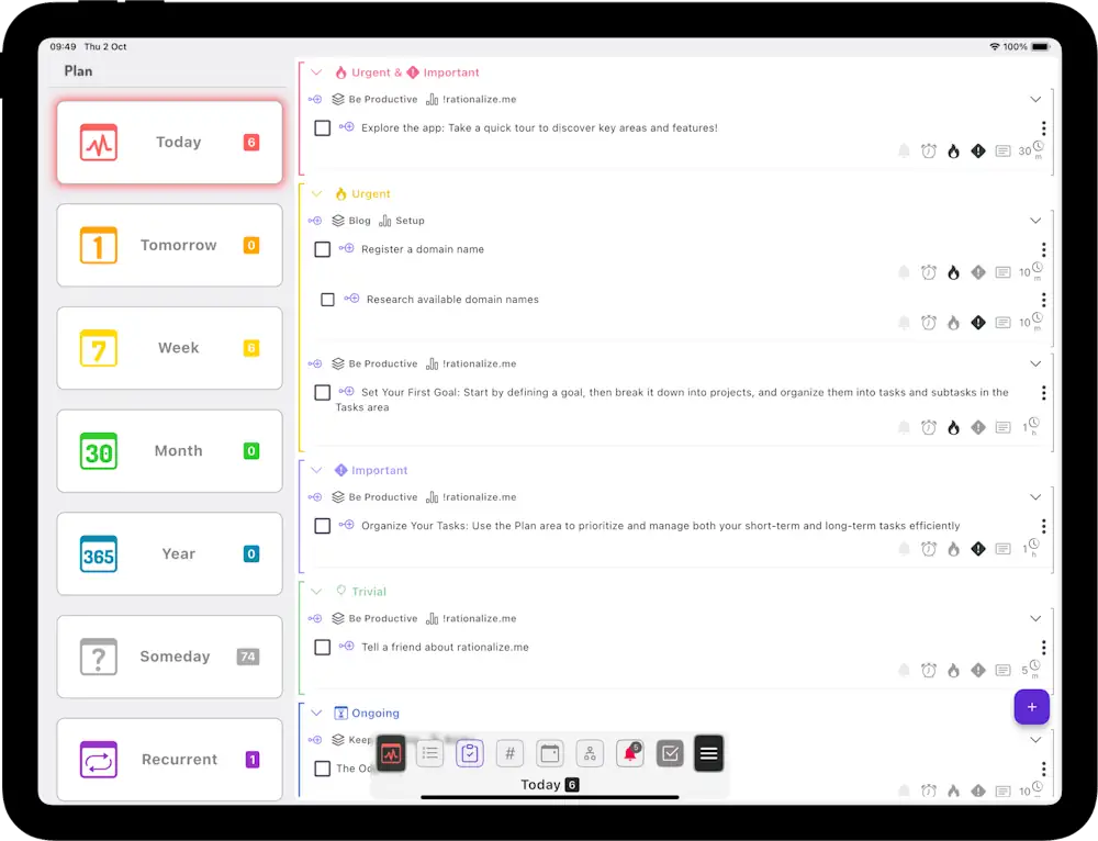 Long-term Planning Screenshot