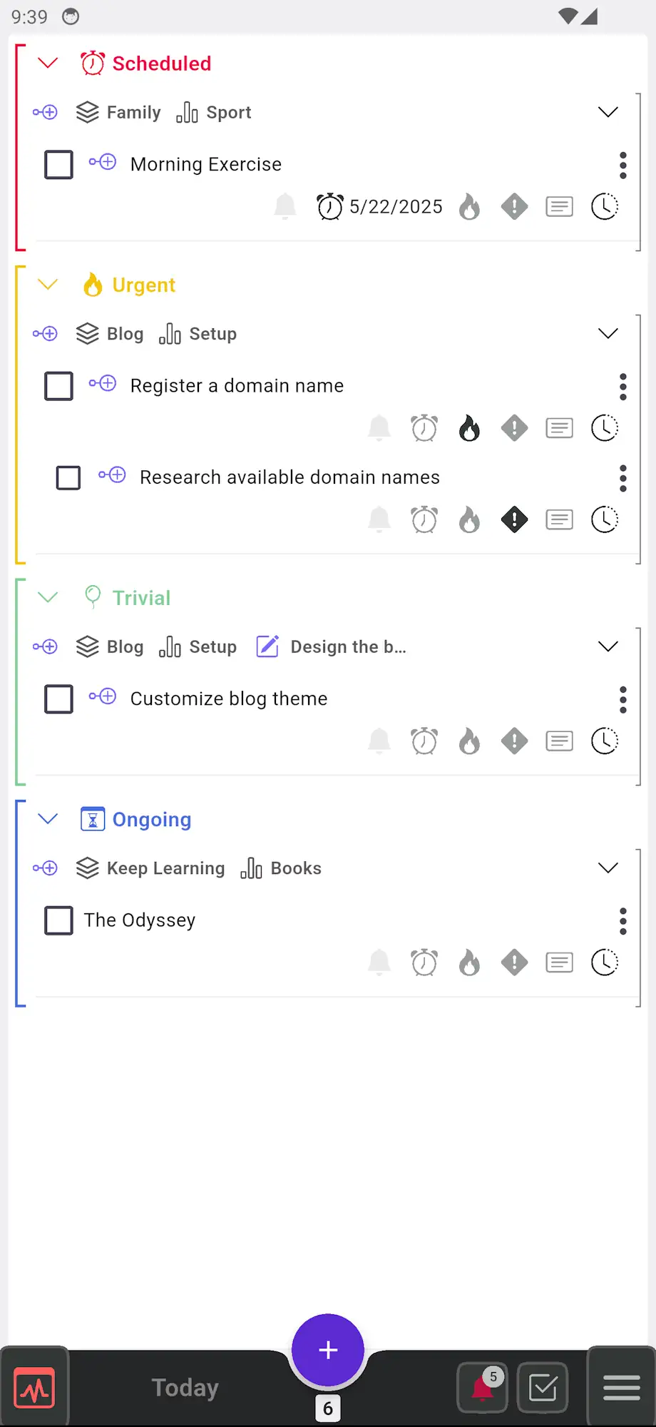 Today View Screenshot