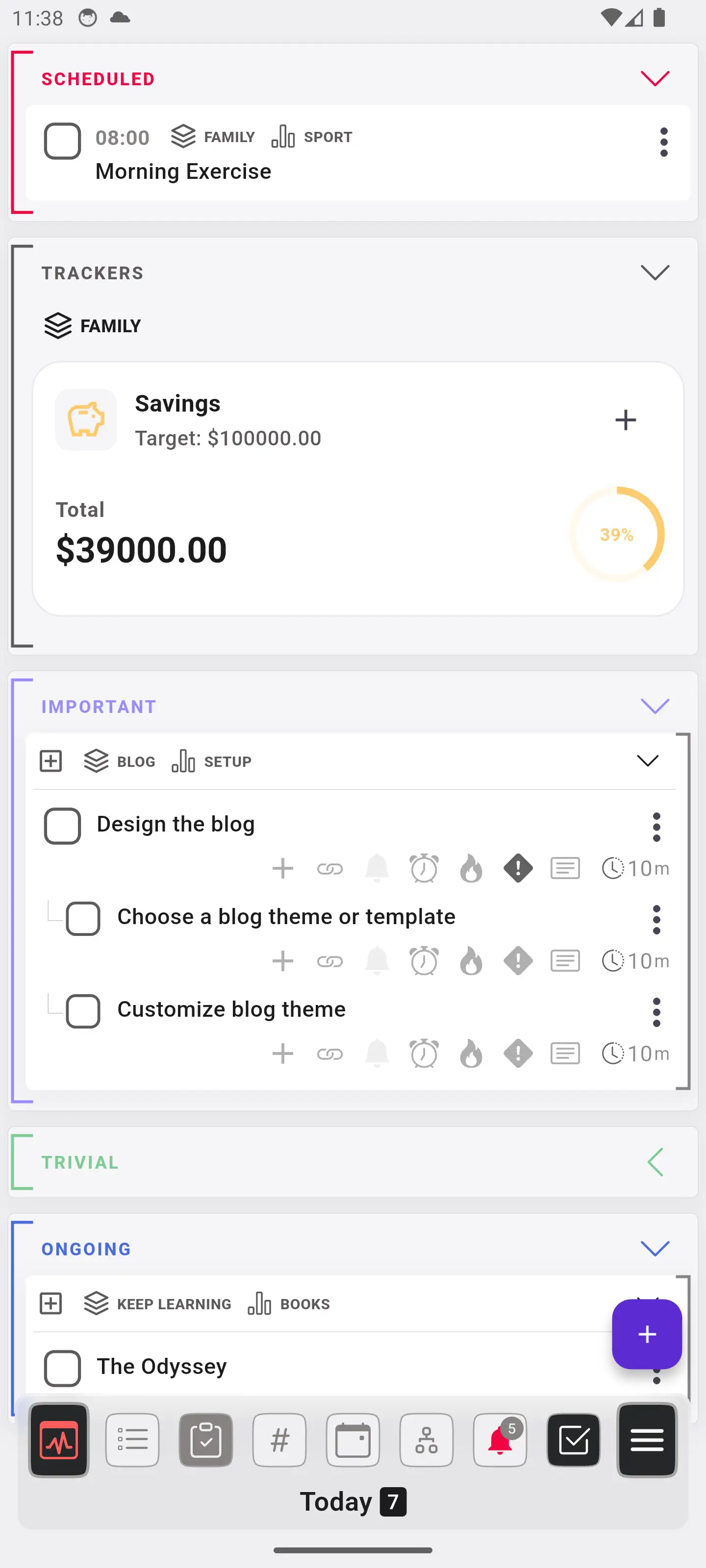 Today View Screenshot