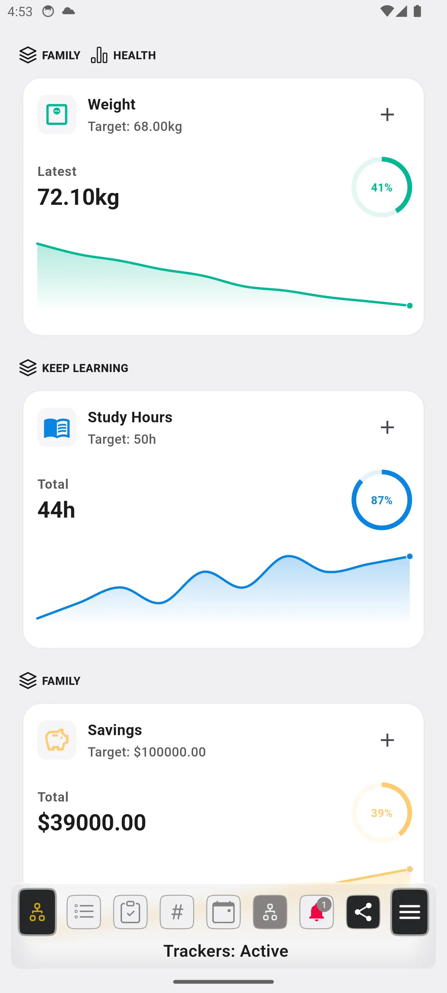 Custom Trackers Screenshot